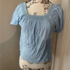 Farmers Market Light Blue Women's Top Size Small